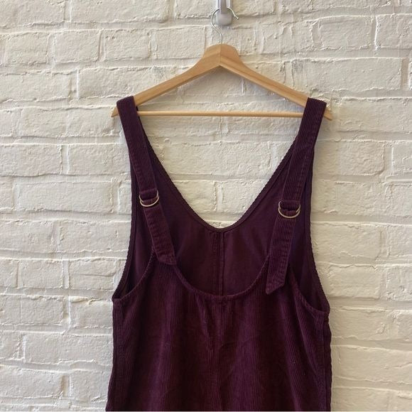 Free People || We the Free High Roller Cord Jumpsuit Overalls Plum Purple S