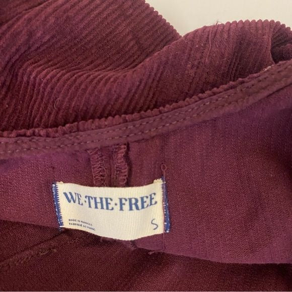 Free People || We the Free High Roller Cord Jumpsuit Overalls Plum Purple S