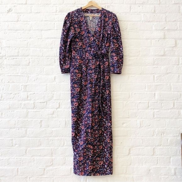 La Vie Rebecca Taylor || Wrap Style Corduroy Jumpsuit Floral Small