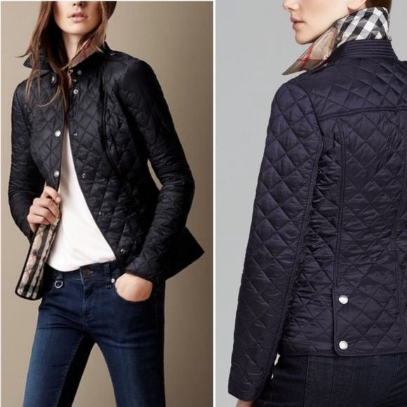 Burberry Brit || Kencott Quilted Snap Nova Check Jacket Black Medium