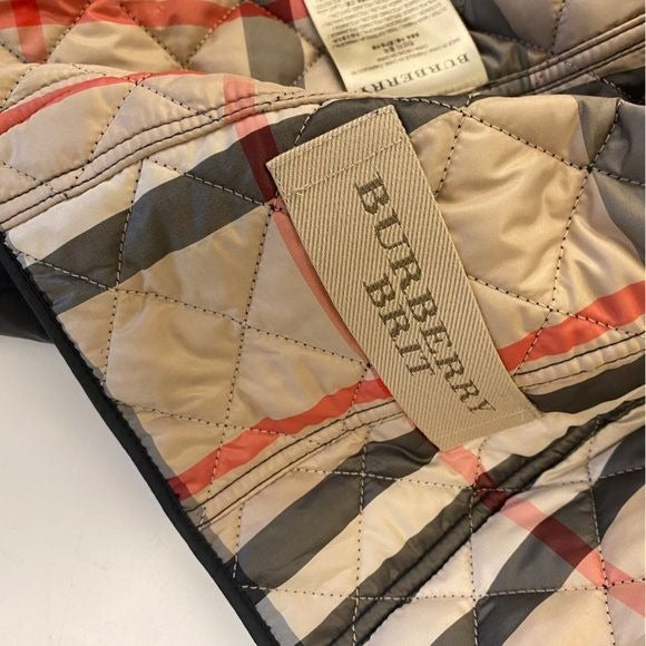 Burberry Brit || Kencott Quilted Snap Nova Check Jacket Black Medium