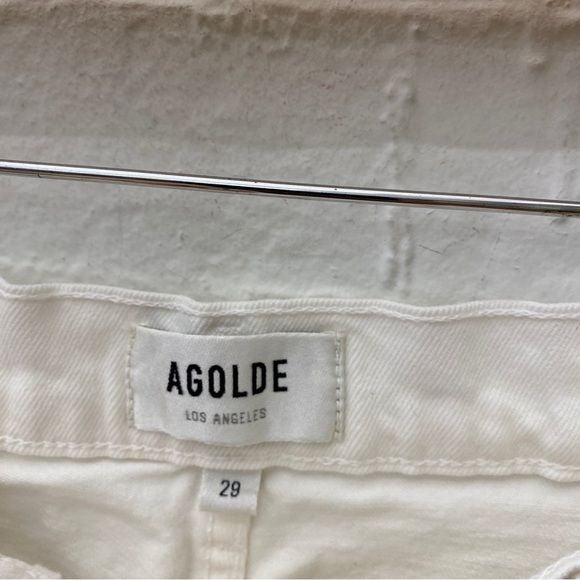 AGOLDE || Riley Crop High-Rise Straight Jeans in Sour Cream White 29