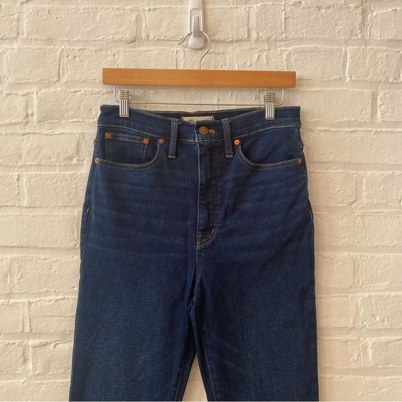 Madewell || Tall Skinny Flare Jeans in Colleton Wash Stretch Dark Blue 28T 28