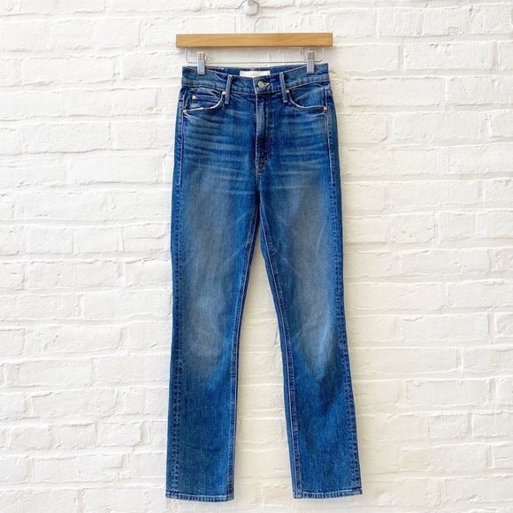 MOTHER Superior || The Dazzler Straight Leg Jeans Cowboys Don’t Cry Blue 24