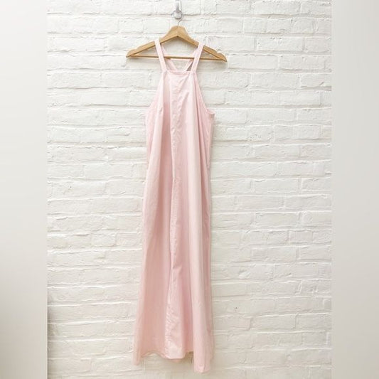 Foemina || Isla Sleeveless Cotton Poplin Halter Maxi Dress Blush Pink US 6