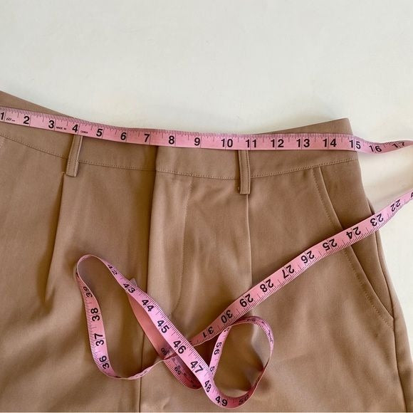 7 For All Mankind || High Waist Pleated Trouser Shorts Pink Tan 8