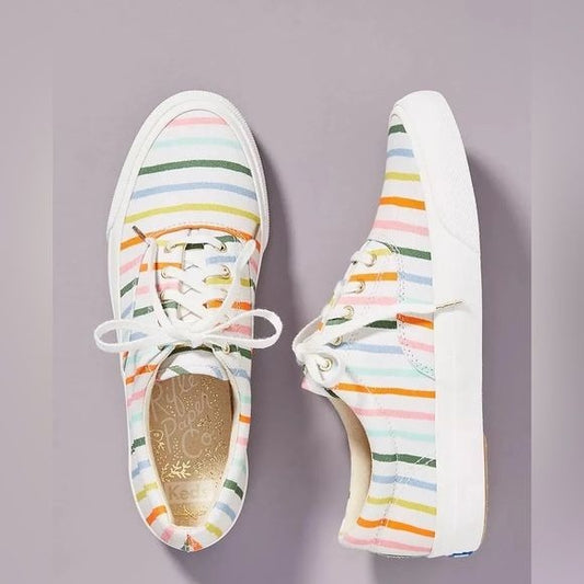 Anthropologie || Keds x Rifle Paper Co. Anchor Sneakers Happy Stripe Rainbow 8.5