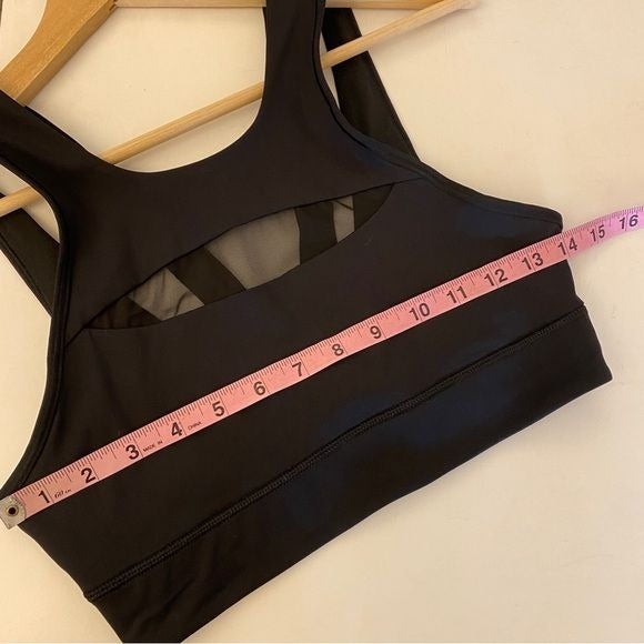 Lululemon || Run The Day Bra Mesh Strappy Black 6