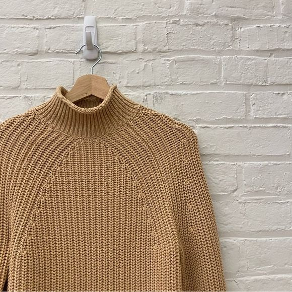 J. Crew || Relaxed Rollneck Sweater in Sandy Beach Tan XXS