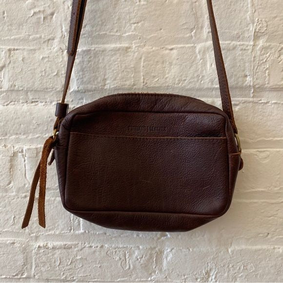 Portland Leather || Camera Bag Toaster Crossbody Purse in Coldbrew Dark Brown