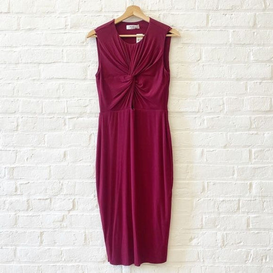 Anthropologie || Bailey44 Twist Knot Keyhole Dress Burgundy Medium NWT