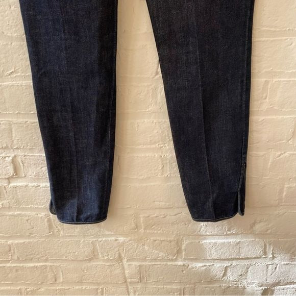 The Row || Dark Denim Ankle Pants Leggings Tulip Hem Dark Wash Medium