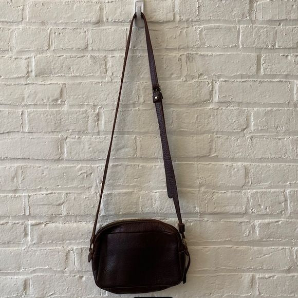 Portland Leather || Camera Bag Toaster Crossbody Purse in Coldbrew Dark Brown