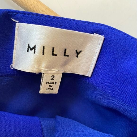 Milly || Kelly Sweetheart Fit & Flare Cocktail Dress Italian Cady Cobalt Blue 2