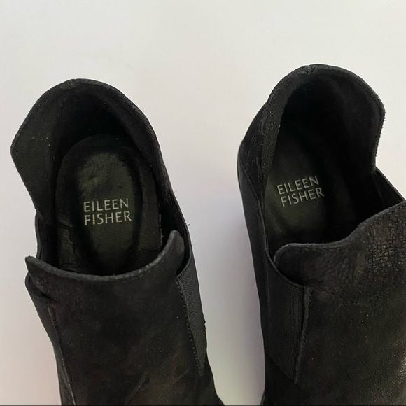 Eileen Fisher || Even Nubuck Ankle Booties Black 7