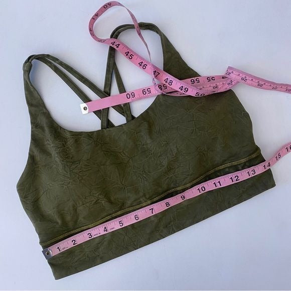 Lululemon || Energy Bra Long Line Ice Dye Medium Support B–D Cup Moss Green 10