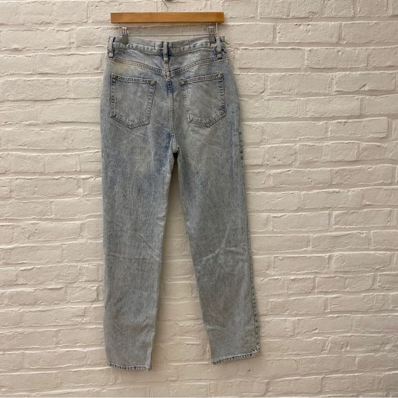 Free People || We the Free Acid Washed Distressed Straight Leg Jeans Blue 29