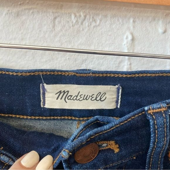 Madewell || Tall Skinny Flare Jeans in Colleton Wash Stretch Dark Blue 28T 28