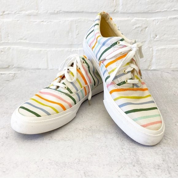 Anthropologie || Keds x Rifle Paper Co. Anchor Sneakers Happy Stripe Rainbow 8.5