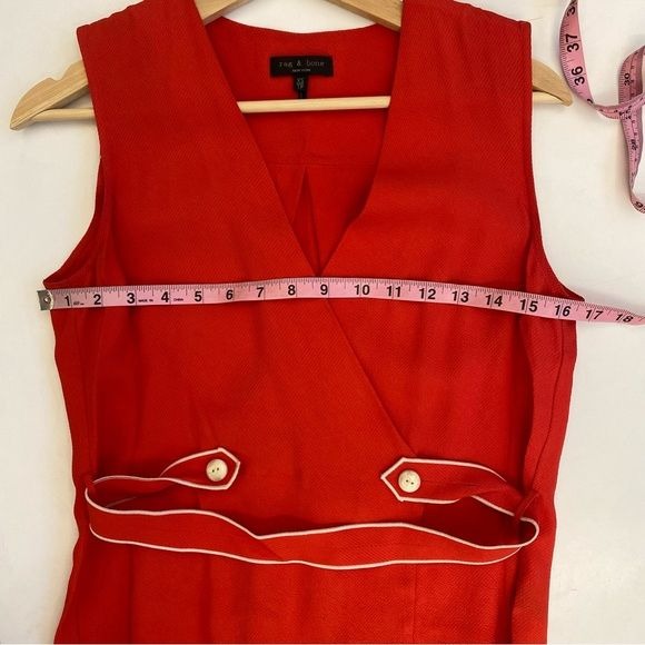 Rag & Bone || Tabitha Sleeveless Tab Top Blouse Red XS