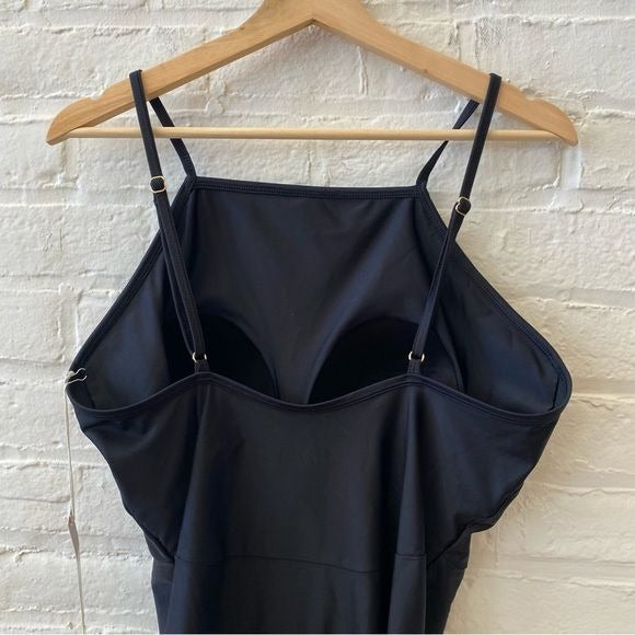 Summersalt || The High Neck One-Piece in Sea Urchin Black 14 NWT