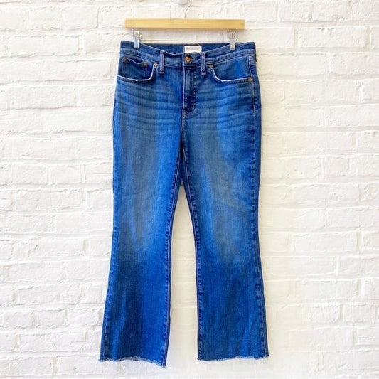 Madewell || Kick Out Crop Jeans in Brinton Wash Raw Hem Blue 29