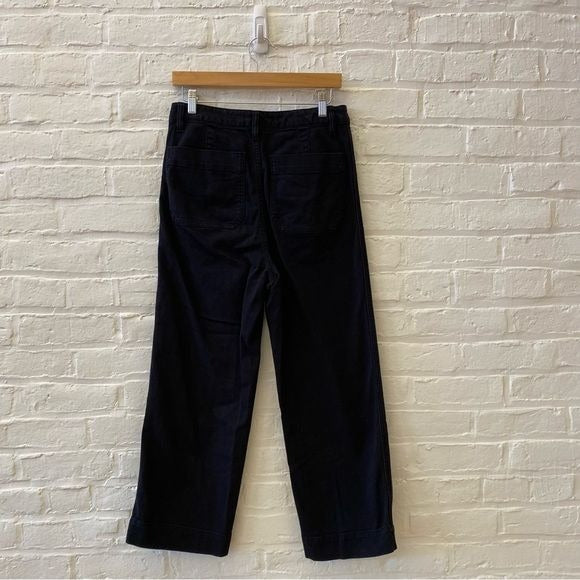 Quince || Cotton Twill Wide-Leg Crop Pants Black 29