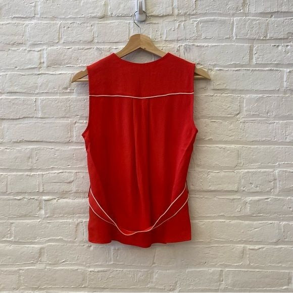 Rag & Bone || Tabitha Sleeveless Tab Top Blouse Red XS