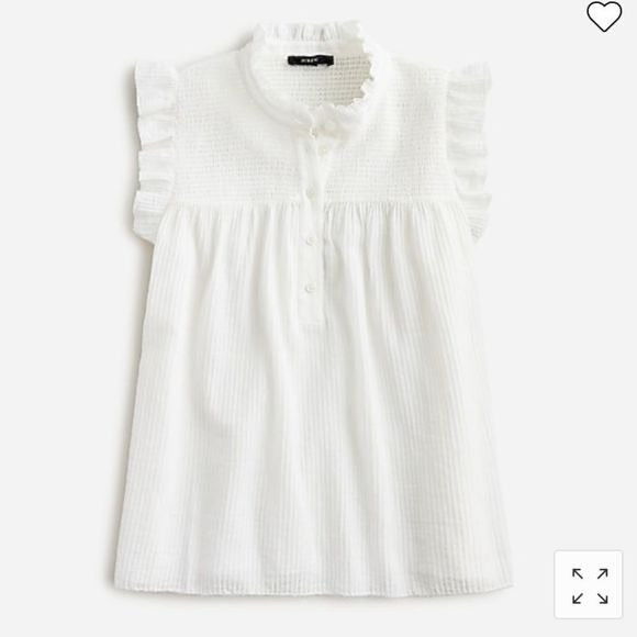 J.Crew || Garden Top in Soft Gauze in White Large