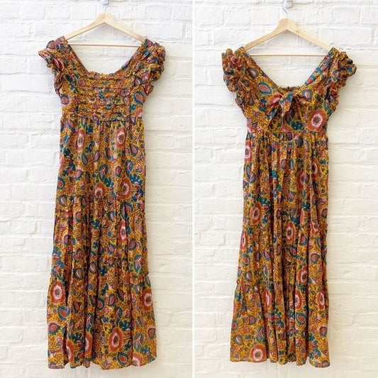 House of Harlow 1960 || Tie Back Floral Maxi Dress Cotton XS