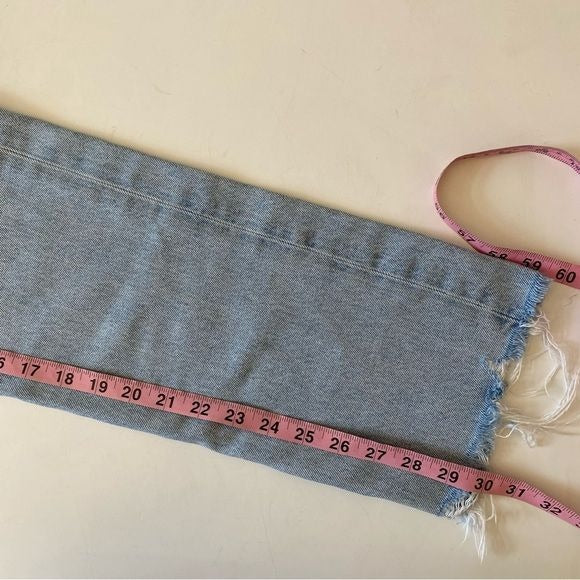 AGOLDE || 90's Pinch Waist Imitate Light Wash Distressed Hem Straight Jeans 25