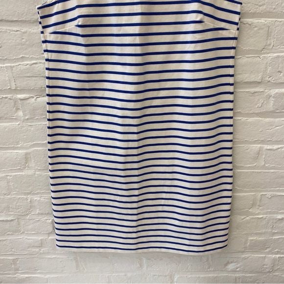 J. Crew || Eyelet Yoke Shift Dress Striped Shift Dress Blue White Small