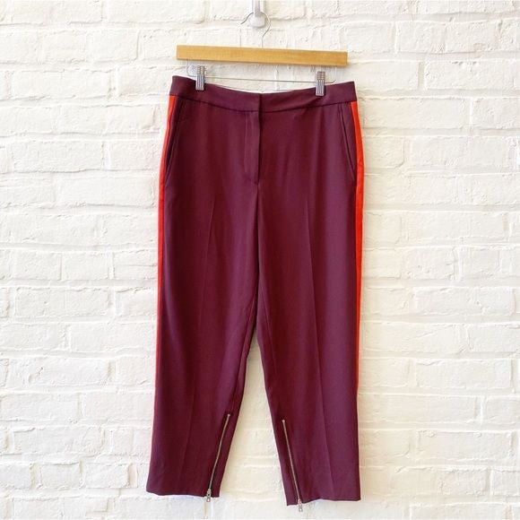 Rag & Bone || Willoughby Crepe Tuxedo Pant Burgundy Red 4