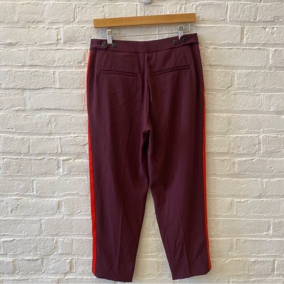 Rag & Bone || Willoughby Crepe Tuxedo Pant Burgundy Red 4