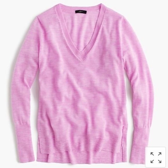 J. Crew || Merino V-Neck Tunic Sweater Lilac XS