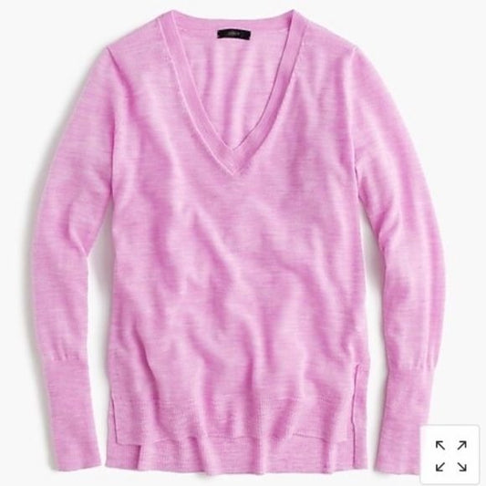 J. Crew || Merino V-Neck Tunic Sweater Lilac XS