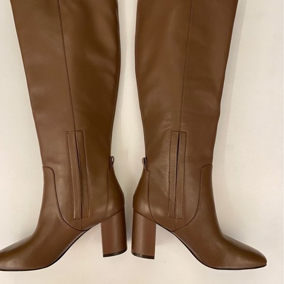 Cole Haan || Valley Square Toe Block Heel Tall Boots Chestnut Brown Chrystie 7