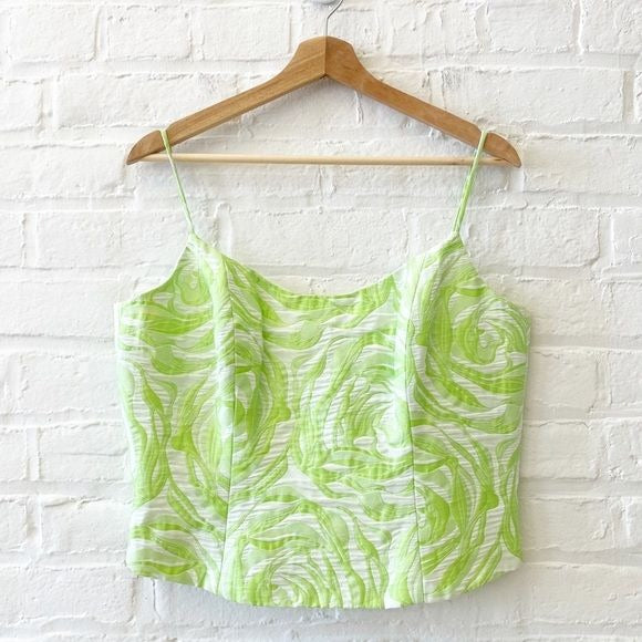 Flores & Flores || Corset Crop Top Tank Floral Green 12