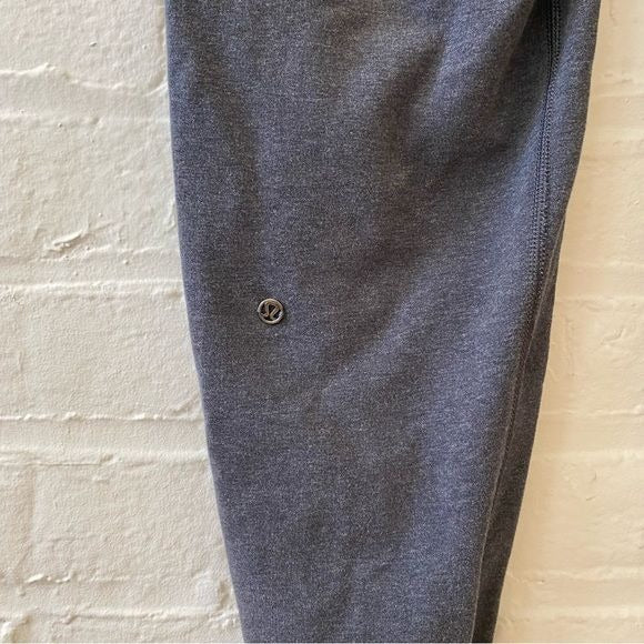 Lululemon || Happy Yin Year Sweatpants Joggers Heathered Black Gray Metal Logo 4