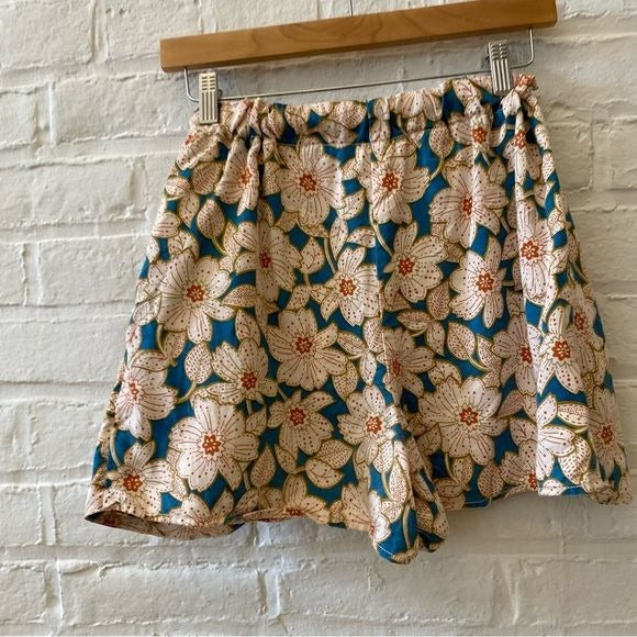 Anthropologie || Georgine Floral Front Tie Dressy Skirted Shorts XS