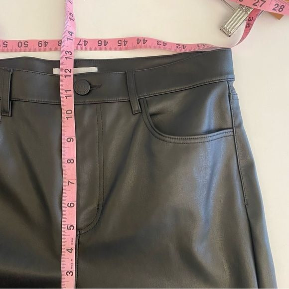 LOFT || Faux Leather Flare Crops in Black NWT 8