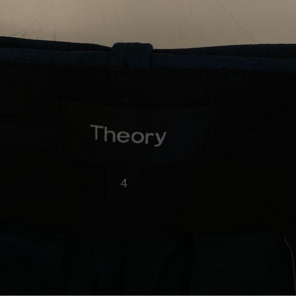 Theory || Heze Belted Trouser Pant Deep Teal Blue Green 4