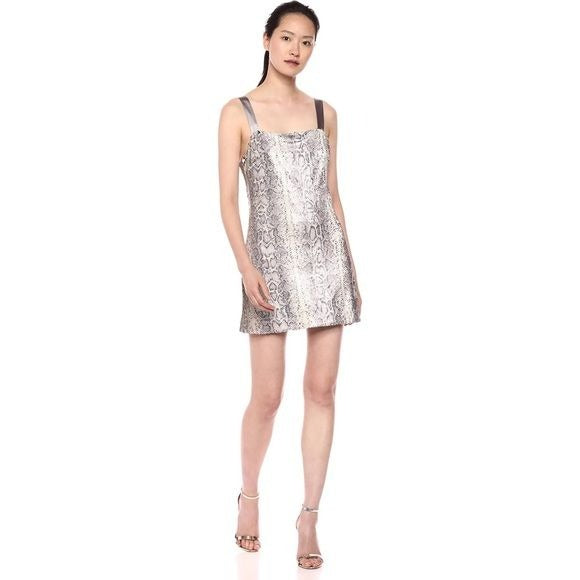 Ramy Brook || Adrian Snakeskin Python Sequined Mini Dress Gray 2