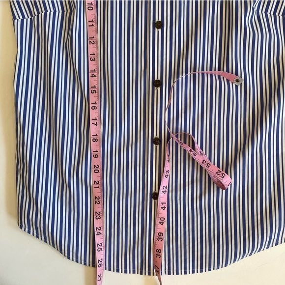 Veronica Beard || Libby Striped Poplin Button Down Shirt Top Blouse Blue 8