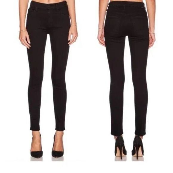 MOTHER || High Waisted Looker Jeans in A Model Spy Black 25