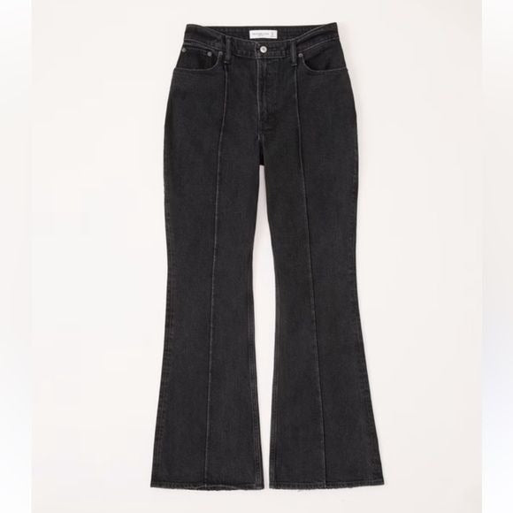 Abercrombie || Curve Love High Rise Vintage Flare Jean Black Gray 34 NWT