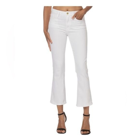 FRAME Denim || Le Crop Mini Boot Cropped Flare in Blanc White 26