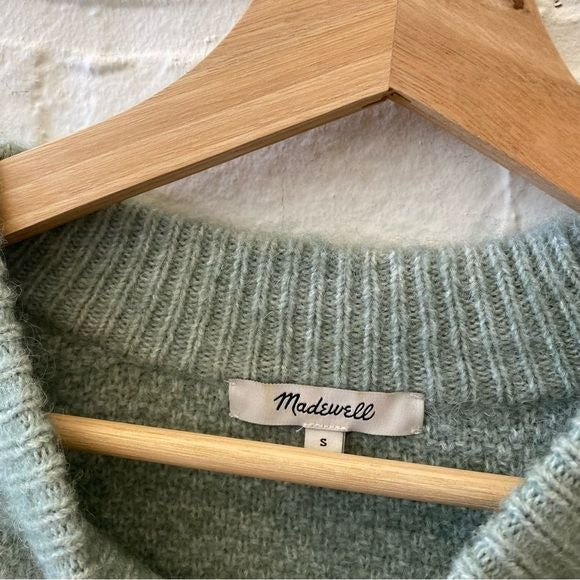 Madewell || Havener Pullover Sweater Cable Knit Boxy Green