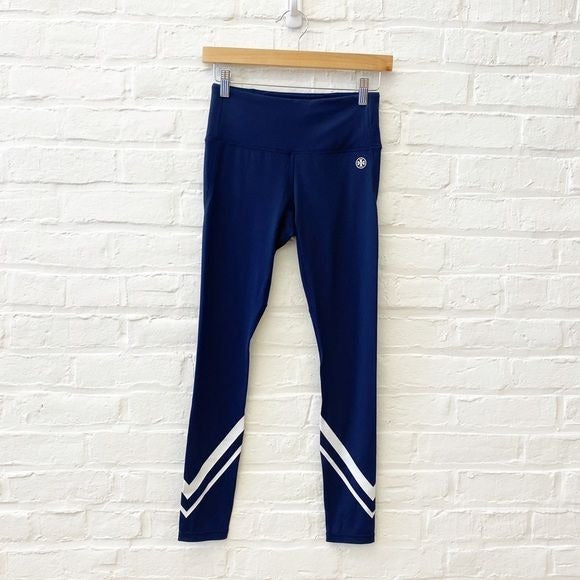 Tory Burch || Chevron Leggings Navy + White Small