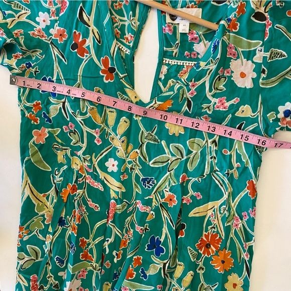 Anthropologie || Floreat Yardley Wide Leg Cropped Jumpsuit Green Floral XS